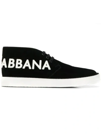 Dolce & Gabbana Agrigento Suede Lace-up Shoes In Black