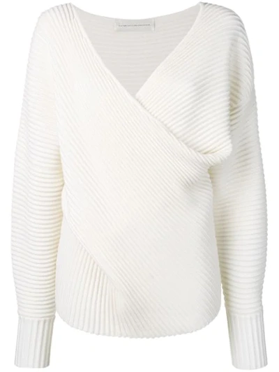 Victoria Victoria Beckham Drape Front Sweater In White