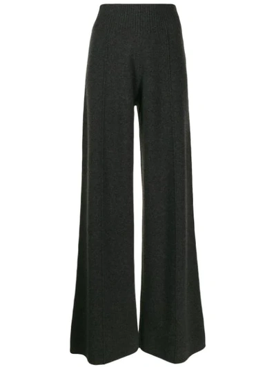 Pringle Of Scotland Flared Knit Trousers In Grey