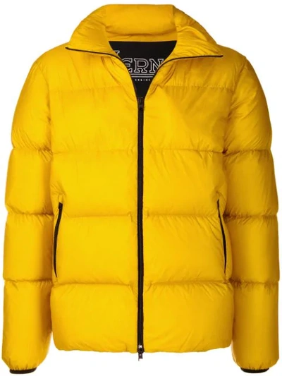 Herno Classic Zip-up Puffer Jacket In Yellow