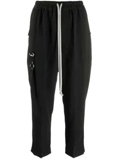 Rick Owens Drawstring-waist Cropped Trousers In Black