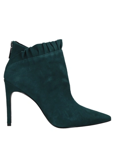 Liu •jo Lola Suede Ankle Boots In Dark Green