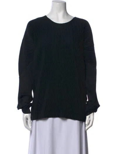 Pre-owned 132 5. Issey Miyake Crew Neck Long Sleeve Top In Black