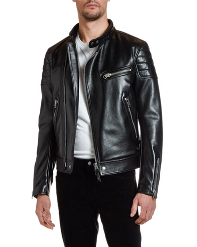 Tom Ford Zip-up Leather Biker Jacket In Black