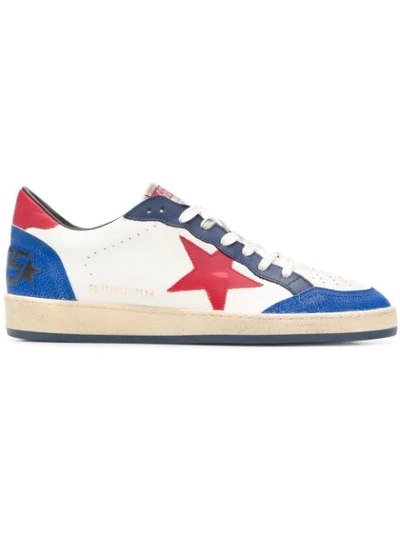 Golden Goose Sneakers Ball Star In White / Red / Blue Leather