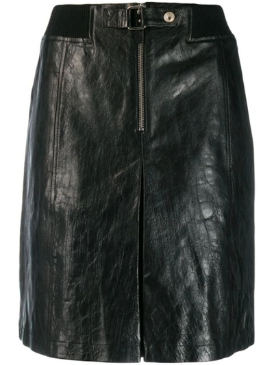 Apc Jenn A-line Leather Skirt In Black