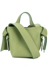 Acne Studios Musubi Micro Leather Cross-body Bag In Green