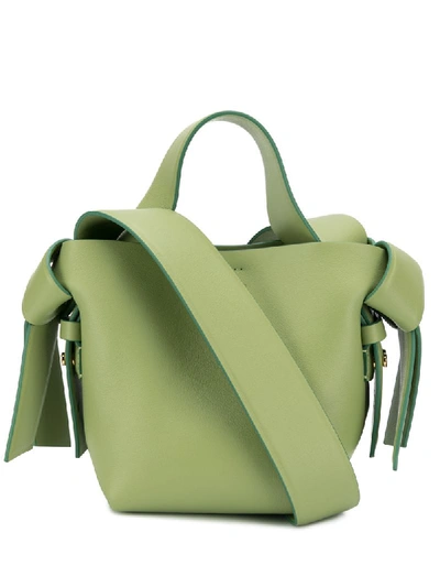 Acne Studios Musubi Micro Leather Cross-body Bag In Green