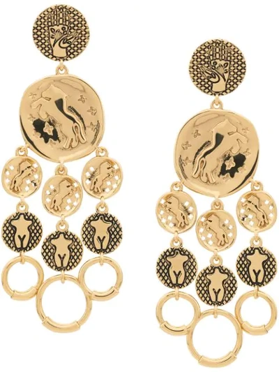 Chloé Emoji Femininities Chandelier Drop Earrings In Gold