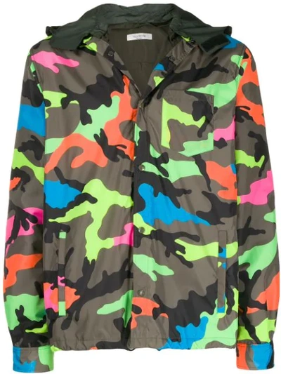 Valentino Reversible Camouflage-print Shell Hooded Jacket