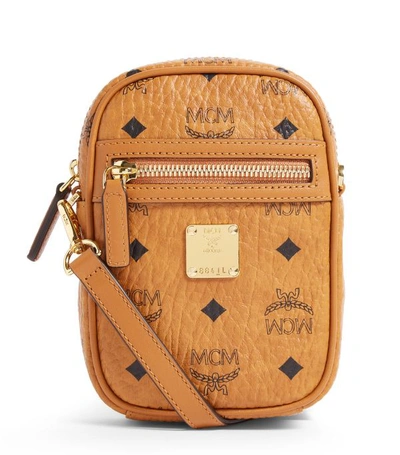 Mcm Visetos Crossbody Mini Bag In Cognac (brown)