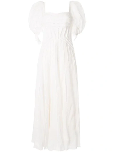 Rachel Gilbert Loni Puff Sleeve Maxi Dress In White