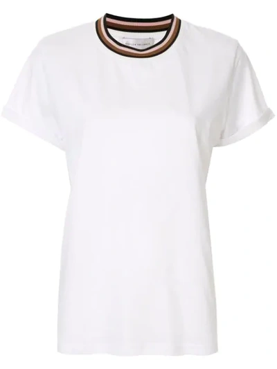 Rebecca Vallance Contrast Rib T-shirt In White