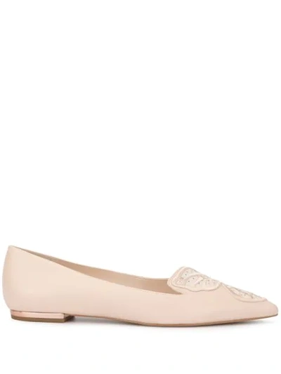 Sophia Webster Embroidered Ballerina Shoes In Dusty