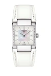 Tissot Women's T-2 Mother Of Pearl Diamond Accented Leather Strap Watch- 0.16 Ctw, 32mm