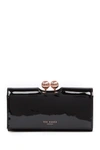 Ted Baker Bobble Patent Leather Wallet In Black
