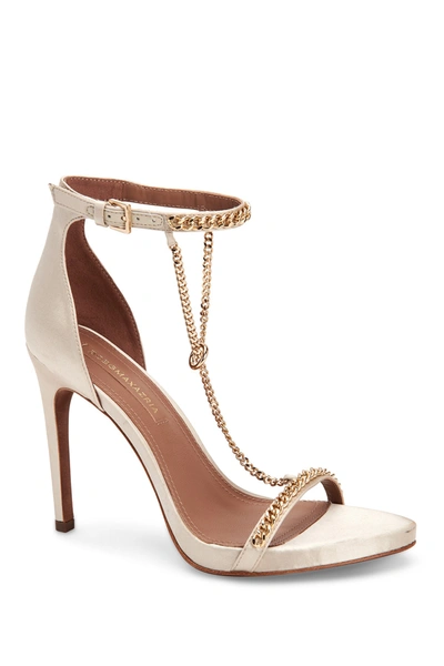 Bcbgmaxazria Ella Chain Satin Stiletto Sandal In Off White