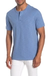 Vince Slub Knit Henley In Lt Indigo