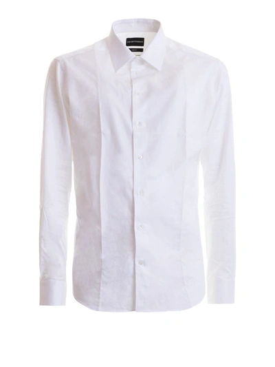 Emporio Armani White Stretch Cotton Slim Fit Shirt
