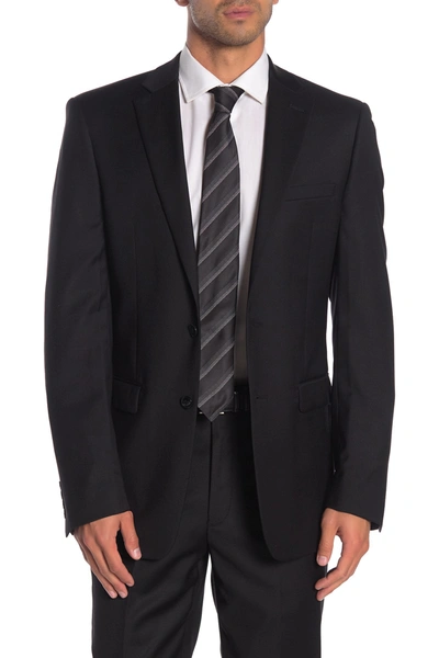 Calvin Klein Solid Black Suit Suit Separates Jacket