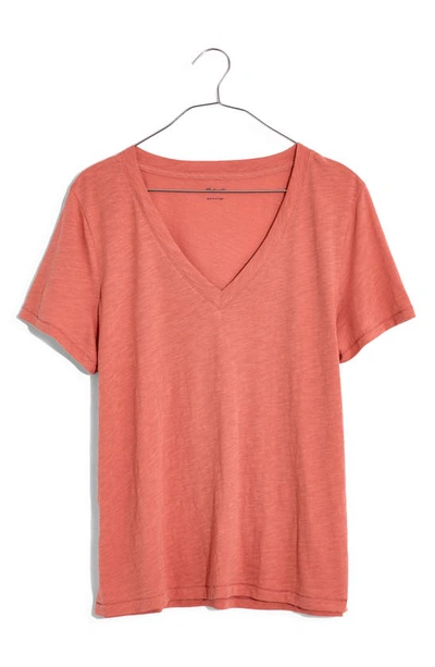 Madewell Whisper Cotton V-neck T-shirt In Rose Dust