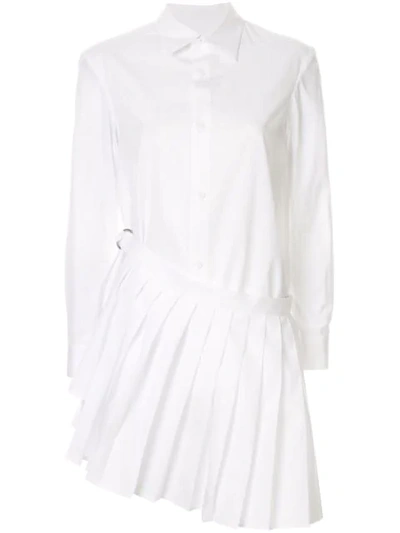 Yohji Yamamoto Pleated Detail Button-up Shirt In White