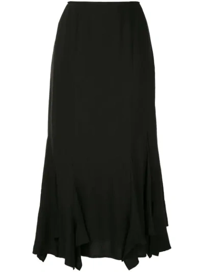 Yohji Yamamoto Draped Detail Skirt In Black