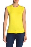 J Crew Crew Neck Knit Tank Top In Lemon Wedge