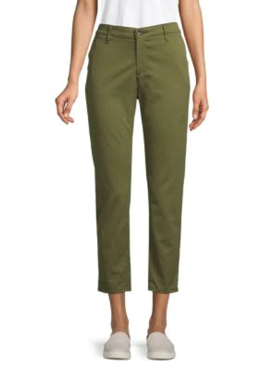 Ag Caden Crop Twill Trousers In New Spruce