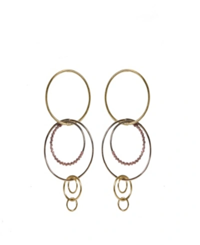 Area Stars Circles Wrapped Earrings In Multi/gold
