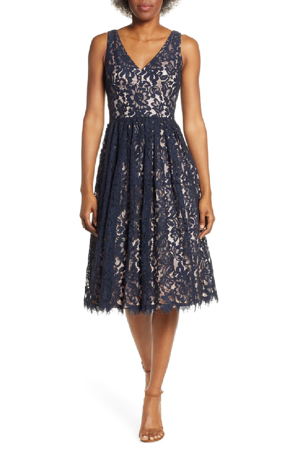 eliza j navy blue lace dress