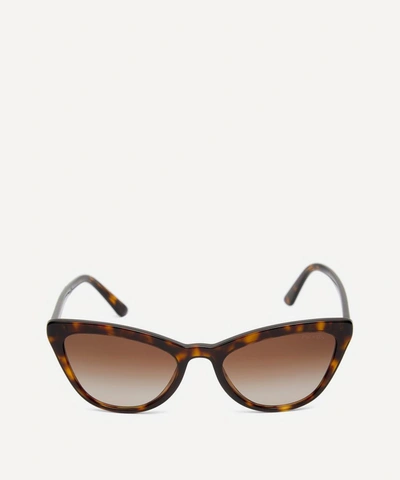 Prada Oversized Acetate Cat-eye Tortoiseshell Sunglasses In Havana Brown