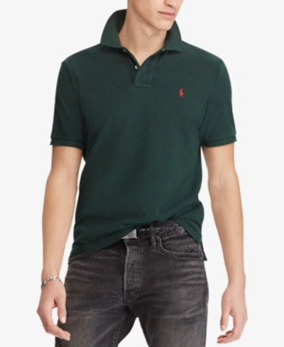Polo Ralph Lauren Polo Mesh Custom Slim Fit Polo Shirt In College Green