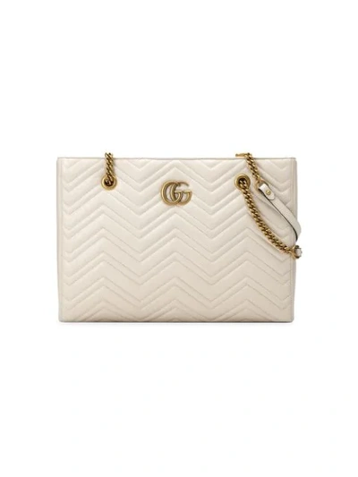 Gucci Gg Marmont Medium Tote Bag In 9022 White