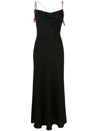 Anna October Draped Maxi Dress In Black