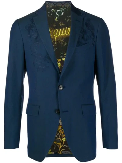 Etro Jacket With Embroidery In Blue
