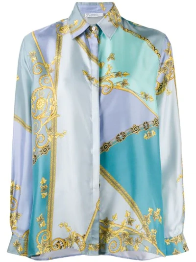 Versace Collection Baroque Pattern Shirt - Blue
