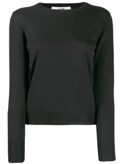Roberto Collina Round Neck Knitted Top In Black