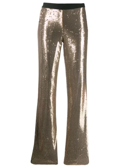 P.a.r.o.s.h Sequin Embellished Trousers In Gold
