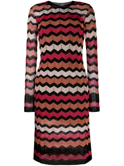 M Missoni Zig-zag Knit Dress In Black