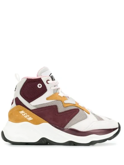 Msgm Ankle Lace-up Trainers In Red