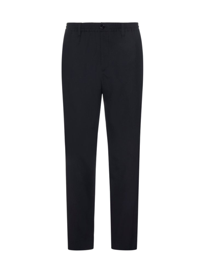 Marni Contrast Panelled Cropped Trousers In Blue