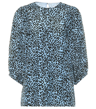 Les Rêveries Leopard-print Silk Blouse In Multicoloured