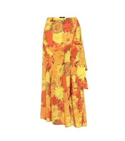Ellery Faintest Sound Floral Midi Skirt In Orange