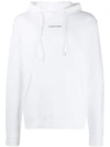 Sandro Mens White Logo Embroidered Organic Cotton-jersey Hoody Xs