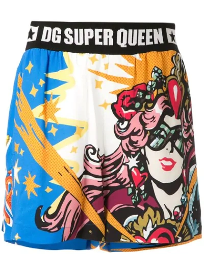 Dolce & Gabbana Super Queen Printed Shorts In Multicolour