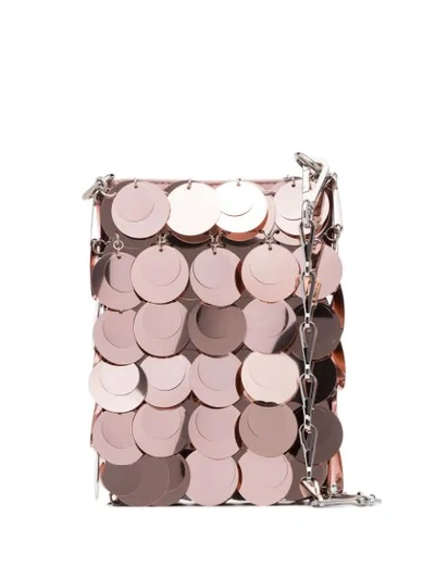 Paco Rabanne Sparkle 1969 Mini Sequined Satin Shoulder Bag In P680 Pink