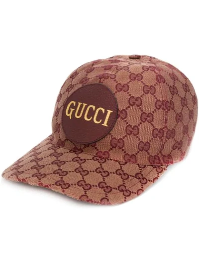 Gucci Gg Logo Baseball Cap In Red