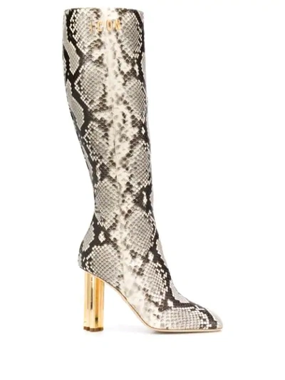 Dsquared2 Snakeskin Effect Boots In Animalier