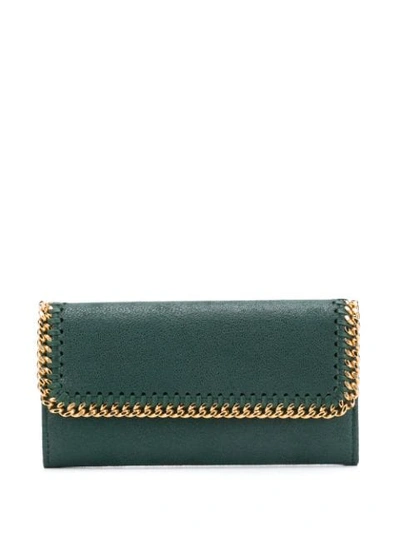 Stella Mccartney Falabella Foldover Wallet - Green In Green